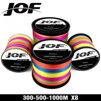 JOF เอ็นตกปลาถัก X8ใหม่เอี่ยมทะเลน้ำเค็มตกปลาหลากสี8เส้น300ม. 500ม. 1000ม. 100% Senar Pancing PE เอ็นตกปลา9สี