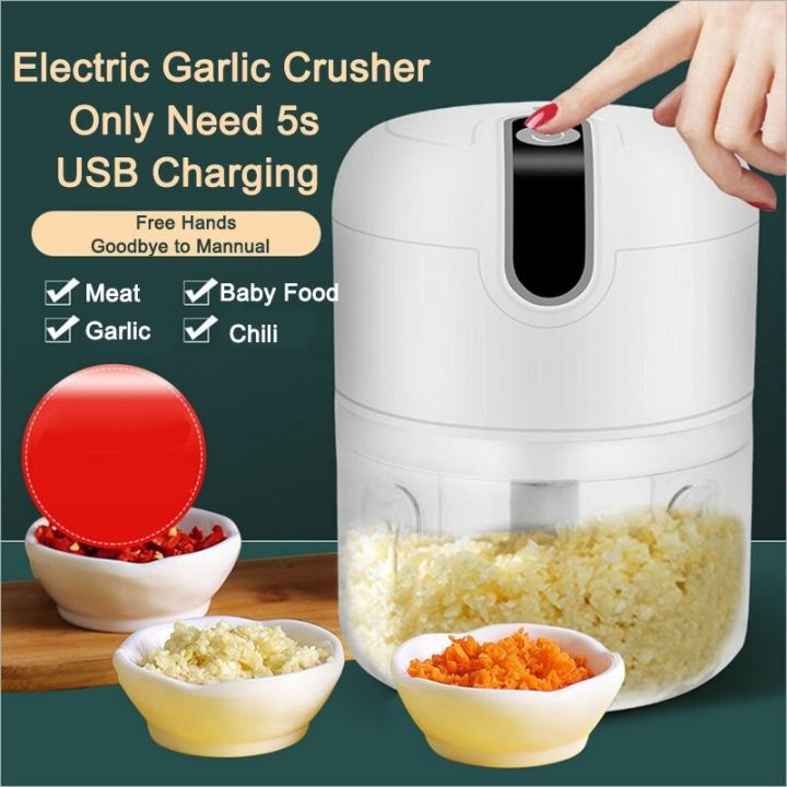 Cordless Portable Electric Mini Garlic Crusher Masher USB Charging