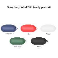 สำหรับ Sony WF-C500 TWS สีทึบป้องกันการวางหูฟังป้องกันกรณีซิลิโคนอ่อนนุ่มฝาครอบป้องกันด้วยตะขอ