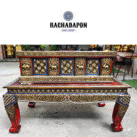 Table &amp; Box โต๊ะ กล่องพระธรรม กล่องอภิธรรม ทำเก่าสีคลาสสิค ขนาดใหญ่ OTOP บ้านถวาย กล่องใส่คัมภี ถวายวัด ทำบุญ มงคล 12ราศี กล่องไม้ แอนติค