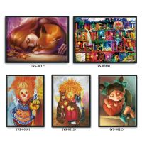 Stamped Cross Stitch Kit Cartoon Printed Embroidery 14CT DIY Cotton Needlework Crafts Sets Home Wall Decoration Craft