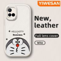 YIWESAN เคสปลอกสำหรับ Vivo Y21 2021 Y21s Y21t Y21e Y21a Y33t Y33s T1x 4G เคสกรณีแฟชั่นน่ารักโดราเอมอนบาง Frosted หนังกันกระแทกกรณีใหม่รูปแบบซิลิโคน Full Cover ป้องกัน Softcase