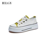 IELGY  รองเท้าผ้าใบพื้นหนาสำหรับผู้หญิง Street Shooting Casual Lace-Up