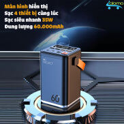 Pin sạc dự phòng dung lượng cao 60000mAh 2Project sạc siêu nhanh 36W cho 4