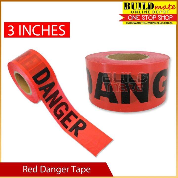 Safety Red DANGER Tape Roll 3 x 300M •BUILDMATE• Lazada PH