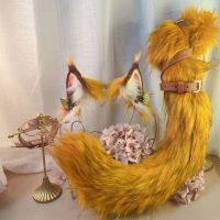 Brown yellow Maine cat ear animal ear KC beast tail wolf cat fox hair hoop hair clip Headphone Hair Band Powder Cosplay Costume