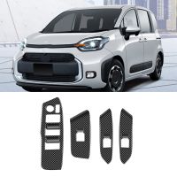 RHD Car Carbon Fiber Window Glass Lift Button Switch Cover for Toyota Sienta 2022 2023