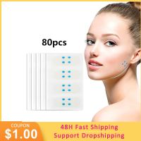 80pcs V Face lift Tapes Invisible Wrinkle Removal Sticker Face Forehead Neck Sticker Pad Anti Aging Patch Facial Slimming Mask