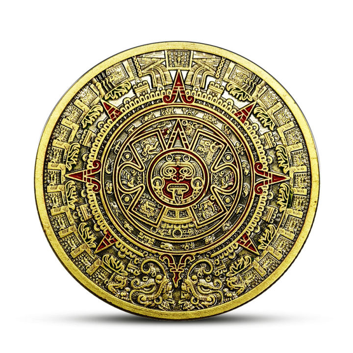 aztec-gold-dragon-ปฏิทินลึกลับของสะสมของขวัญงานฝีมือเม็กซิโก-mayan-กระเป๋าเหรียญที่ระลึกผู้ถือโลหะ-kdddd
