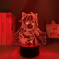 Genshin Impact Night Light 3D Illusion Anime Lamp for Bedroom Decor LED Light Atmosphere Bedside Night Lamps Genshin Kids Gift