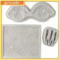 GOTORADE 3pcs สีขาวขาว แม่พิมพ์ฟองดองท์มังกร ซิลิโคนทำจากซิลิโคน แม่พิมพ์ซิลิโคนไดโนเสาร์ แม่พิมพ์เค้กไดโนเสาร์ ซิลิโคนผิวมังกร การอบ