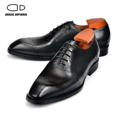 Uncle Saviano Brogue Oxford Dress Men Shoes Wedding Fashion Formal Genuine Leather Handmade Business Designer Shoes Men Original
