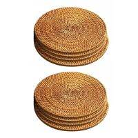 8 Pcs Rattan Trivets for Hot Dishes-Insulated Hot Pads,Durable Pot Holder for Table,Heat Resistant Mats for Kitchen