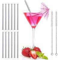 130/160mm Eco-friendly Reusable Metal Straws Extra Short Reusable 304 Stainless Steel Drinking Straws for Cocktails Travel Kids Specialty Glassware