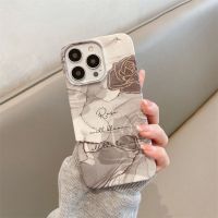 เคส iphone หมึกกุหลาบเหมาะสำหรับเคสโทรศัพท์มือถือ iPhone14Pro 12 Apple 13ProMax เคสแข็ง XR/XS ฟิล์ม 11 ชุด