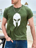 2023 NewMen ฤดูร้อนแขนสั้น Spartan Warrior 3D พิมพ์เสื้อยืดผู้ชาย Harajuku แฟชั่น Streetwear Tee