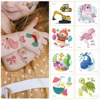 22pcs/Set No Repeated Cartoon Temporary Tattoo Stickers Kids Waterproof Disposable Forklift Dino Mermaid Butterfly Pirate Animal Stickers