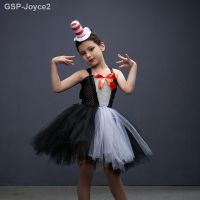 Qsv35 Crianças Gato Tutu Vestido Com Chapéu Circo Ringmaster Fantasia Meninas คอสเพลย์ฮาโลวีน Traje Conjunto Dr Seuss Livro Semana Dia Roupas