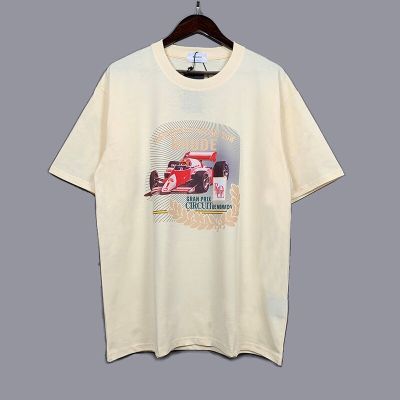 2022 RHUDE T เสื้อ Racing รถพิมพ์ Tee Casual ผู้ชายผู้หญิง Rhude เสื้อยืดฤดูร้อน Oversize Tops