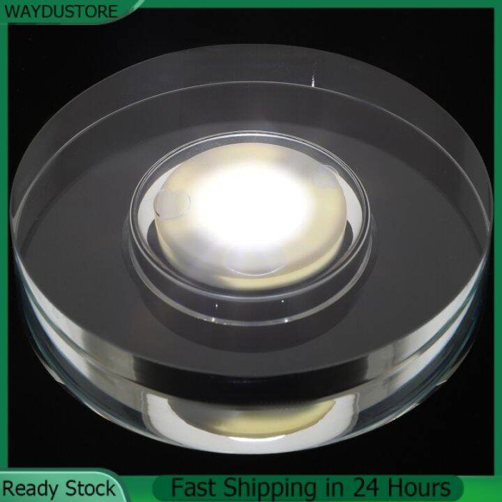 WAYDUSTORE LED Stand Glass Display Rotating Lamp Holder Display