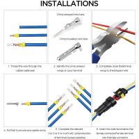 708PCS 1-6Pins HID Waterproof Connectors 43 Sets Car Marine Seal Electrical Wire Connector Plug Truck Harness 300V 12A Kit