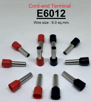 E6012 หางปลาเข็ม ขนาด 6.00 ตร.มม. ทองแดง/ทองเหลือง (Cord End terminal Size : 6.00 sq.mm. Copper/Brass)