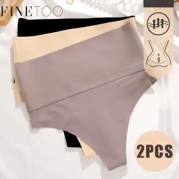 FINETOO High Waisted Underwear for Women Seamless Panties Bikini