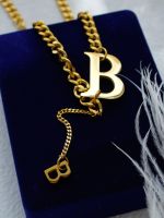 Hot girls must enter! European and American exaggerated necklace high-end letter pendant American high street metal clavicle chain female trend □