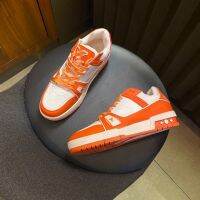 ร้อนขายพิมพ์ลูกไม้ขึ้นยาง Outsole วัสดุหนังแท้หนาพื้นรองเท้าอินเทรนด์ผู้ชายผู้หญิงรองเท้าคู่ AGP