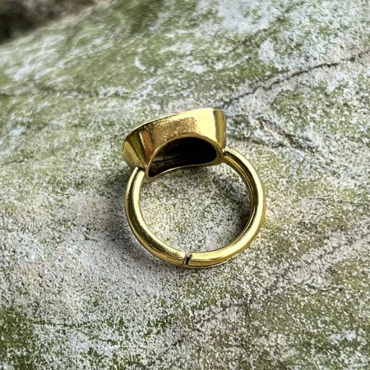 แหวนปรับขนาดได้เหรียญแหวนชุบทอง18-k-ทำด้วยมือโบราณ