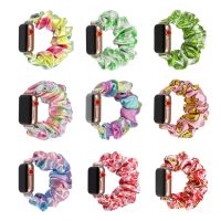 yiqtft New Arrival Scrunchie Watch Bracelet for iWatch 38 40 41 42 44 45mm Popular Watch Strap Printed Apple Watch Band 6 5 4 3 se