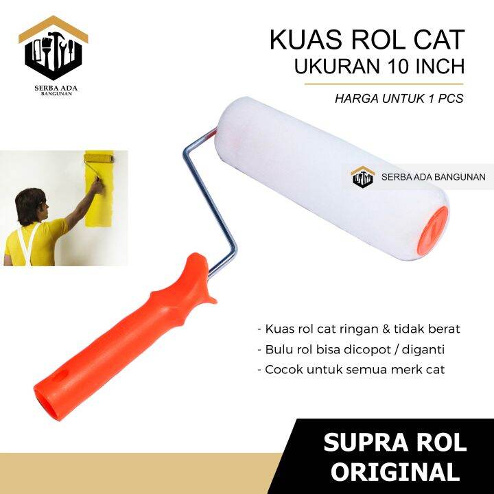 Kuas Roll Cat Copot Supra Inch Cm Cat Tembok Kuas Gagang Pvc Serbaguna Lazada Indonesia