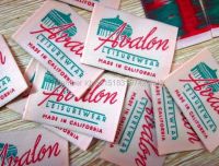 Free shipping custom clothing woven tags/labels garment printed labels/hang tag/brand/main labels 1000 pcs/lot with cut and fold Labels