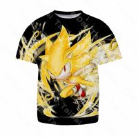 Sonic T-shirt Cartoon Harajuku Boys Girls Summer Round Neck Shirt  New Short Sleeve Shirt