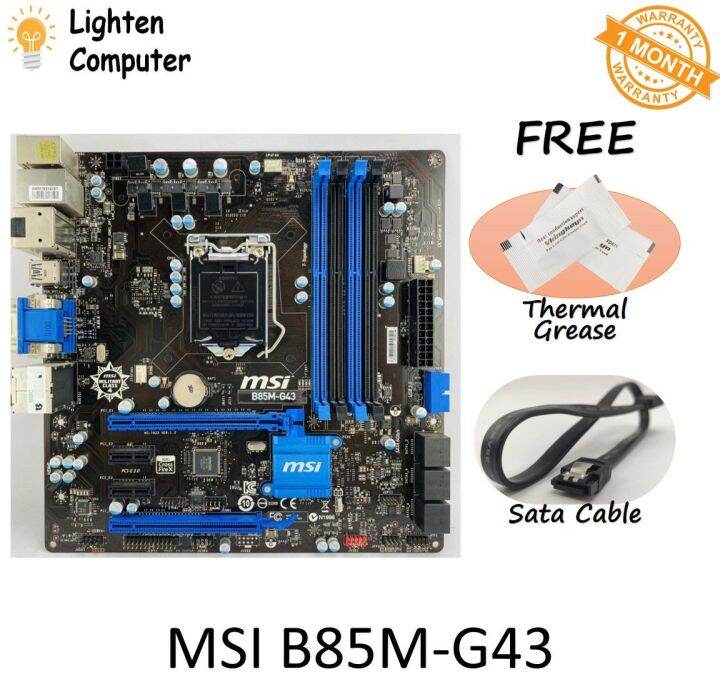 MSI B85M-G43 Motherboard | B85 | LGA 1150 | INTEL 4th Gen | mATX Micro ...