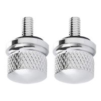 2X Chrome Billet Aluminum Seat Bolt Screw Cap