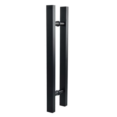 Matte Black Stainless Steel Glass / Wooden Door Handle