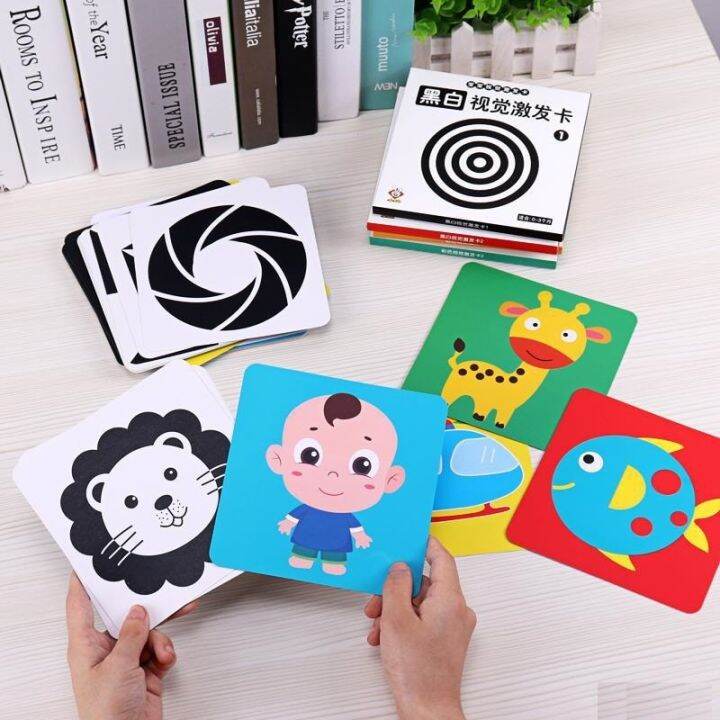 Montessori Baby Visual Stimulation Card Black White High Contrast Flash