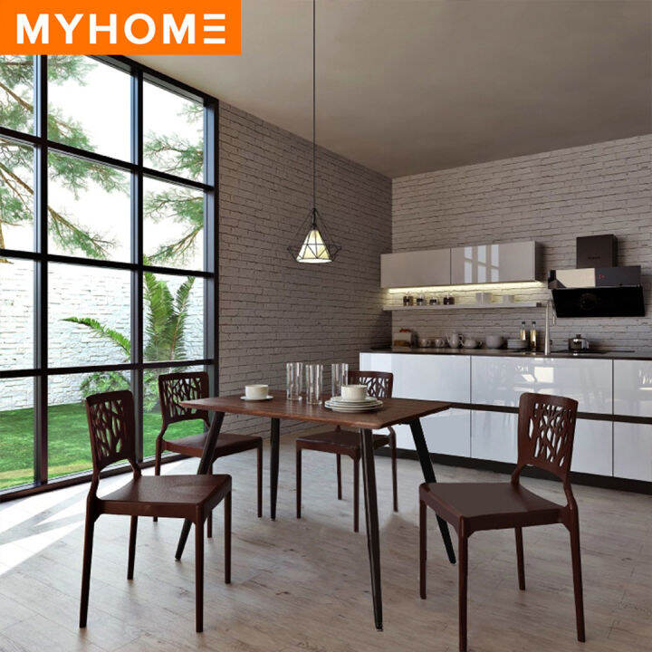 NETHOME Reema Dining Set with 3V HIVE Dining Chairs / Meja Makan