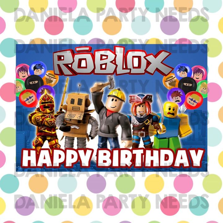 practical Roblox Birthday theme Poster | Roblocks Theme Party Banner ...