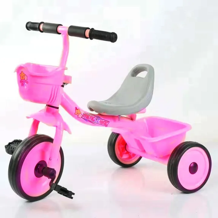 \KUTricycle for Kids Balance Bike Ride on Car with Basket 3Wheel Pedal