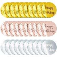 30Pcs Acrylic Cake Disc Mirror Cupcake Toppersfor DIY Cupcake Decoration Party Supplies