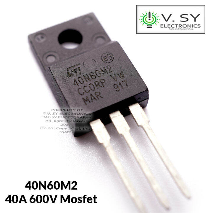 ST 40N60M2 NChannel 600V 34A Power Mosfet Transistor 3 Pins TO220FP