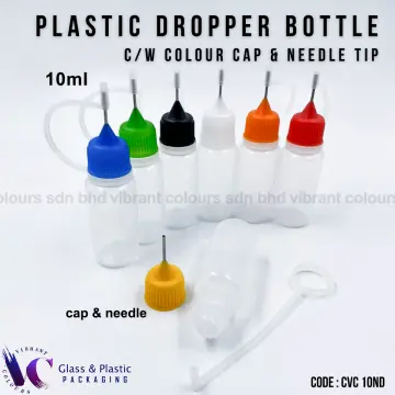 10pcs 30ml Plastic Squeezable Tip Applicator Bottle Refillable Dropper  Bottles With Needle Tip Caps