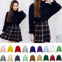 ?อินเทรนด์?เสื้อกันหนาวแขนยาวจั๊ม16 สี ผ้าสำลี ทรงโอเวอร์ไซส์