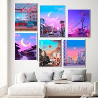 Magic Japan 80S City Street Neon Night Art Home Wall ตกแต่งโปสเตอร์คุณภาพภาพวาดผ้าใบห้องนอน Living ภาพ New