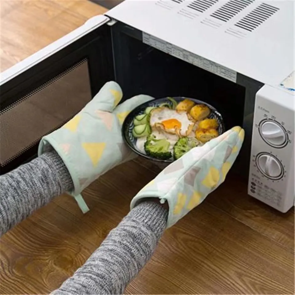 Cotton and Linen Microwave Oven Baking Gloves - Kitchen/Baking Tools Only  د.ب.‏ 1.20 بات بات Mobile