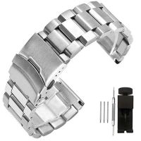 ✷❏ Double Folding Buckle Strap 18mm 20mm 22mm 24mm Steel Watch Band Metal Bracelet Solid Metal Wristband Men Watches Accessories