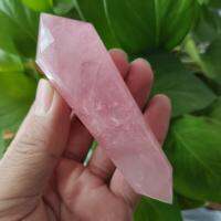 See Thru PINK Quartz CRYSTAL Point Wand VOGEL STYLE DT 24ด้าน