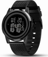 YUINK Mens Watch Ultra-Thin Digital Sports Watch Waterproof Stainless Steel Fashion Wrist Watch for Men Women Black